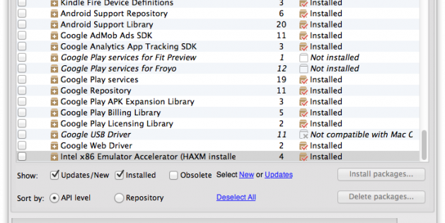 Intel HAXM in Android SDK Manager