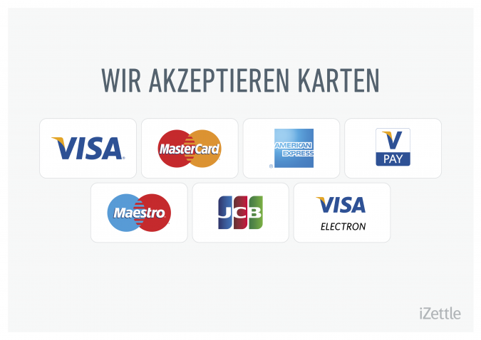 Akzeptierte Zahlungsmittel mit iZettle